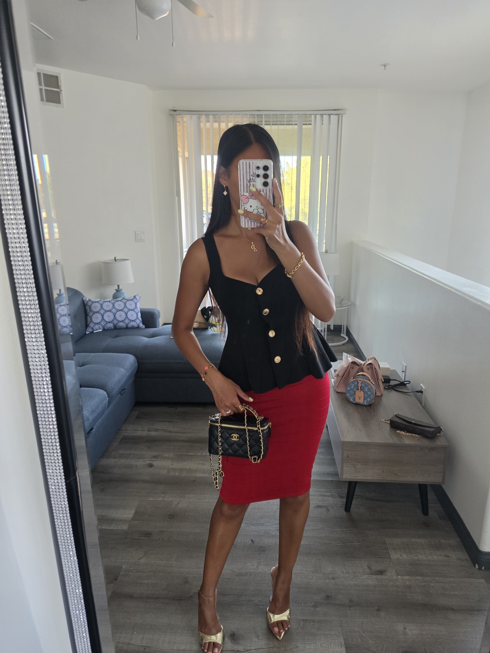 Zara Red Pencil Skirt - Sleek High-Waist Knit - Picture 11 of 14